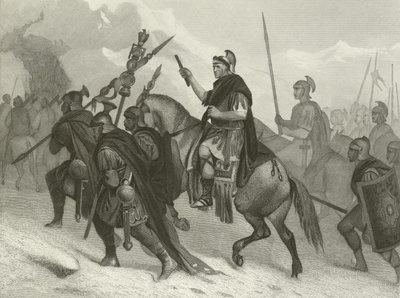 Hannibal en zijn leger steken de Alpen over door Alonzo Chappel