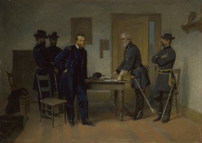 Lee Geeft Zich Over aan Grant bij Appomattox, ca. 1870 door Alonzo Chappel