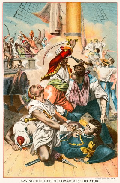 Het leven van Commodore Decatur redden door Alonzo Chappel