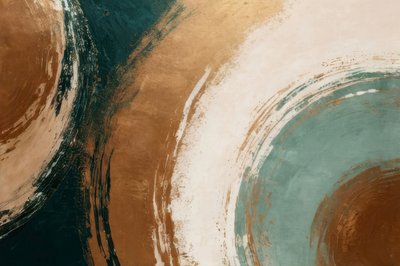 Abstracte blauwgroene en gouden krullen door Alpenglow Workshop