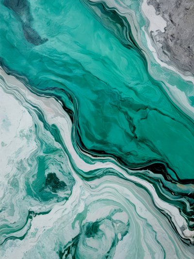 Vloeiend blauwgroen abstract door Alpenglow Workshop