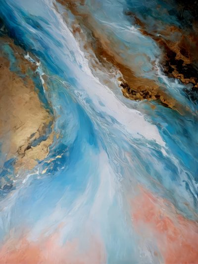 Abstracte afbeelding van een gouden waterlandschap door Alpenglow Workshop