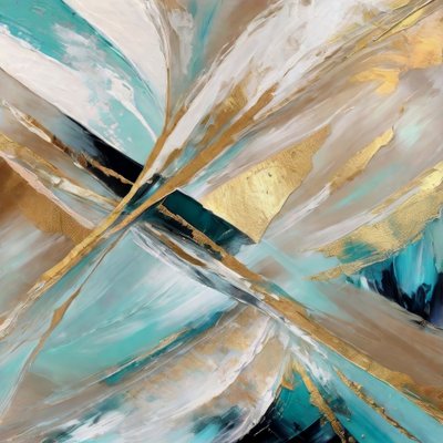 Glinsterend blauwgroen en goud, abstract door Alpenglow Workshop