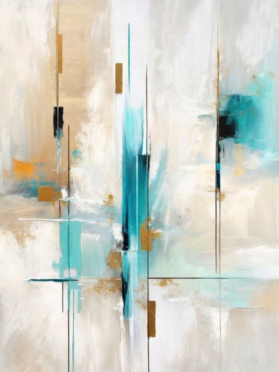 Teal Gold Abstract Flow door Alpenglow Workshop