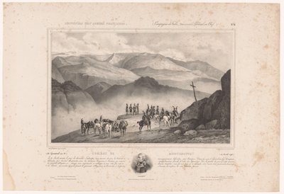 Soldaten aan de vooravond van de Slag bij Montenotte en portret van Amédée Emmanuel François Laharpe (Herinneringen aan het Franse leger) door Alphonse Bichebois