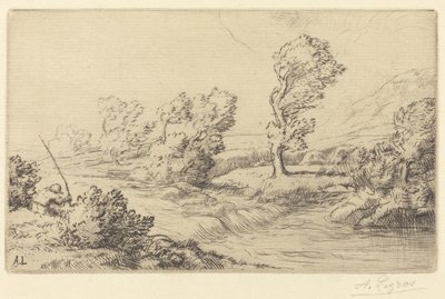 Oevers van de Marne door Alphonse Legros