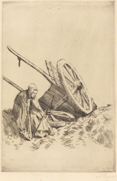 Gebroken Kar (La charrette brisée) door Alphonse Legros