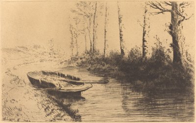 Kanaal gezien bij ochtendlicht door Alphonse Legros