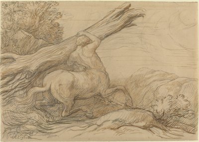 Centaur die een Boomstam Draagt door Alphonse Legros