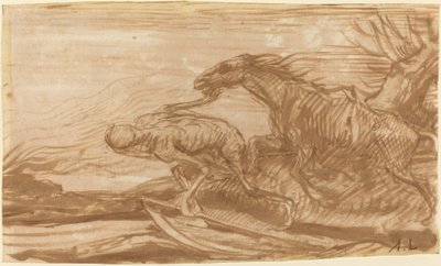 De Dood en Zijn Paard door Alphonse Legros