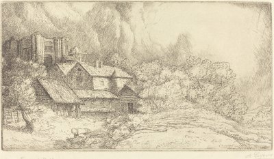 Boerderij bij het klooster door Alphonse Legros