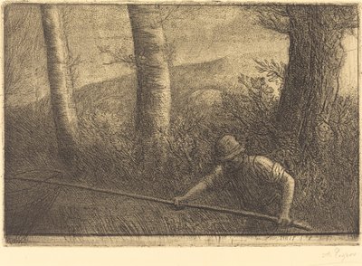 Visser met een Hoepelnet door Alphonse Legros
