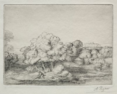 Hamlet bij het Meer Hameau près du Lac door Alphonse Legros