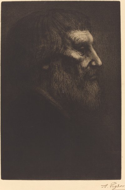 Hoofd van een bedelaar (Tete de mendiant) door Alphonse Legros