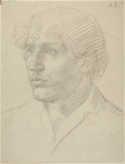 Kopstudie van een man door Alphonse Legros