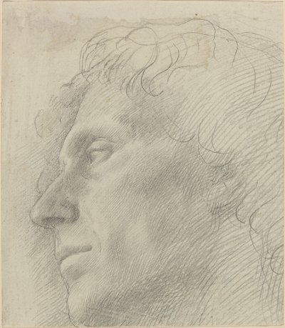 Hoofd van een Man naar Links door Alphonse Legros