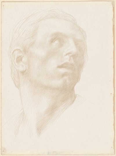 Hoofd van een Man die naar Rechts Kijkt door Alphonse Legros