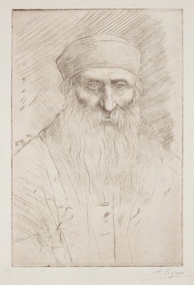 Hoofd van een man met een lange baard door Alphonse Legros