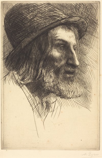 Kop van een Engelse arbeider (De herder) door Alphonse Legros