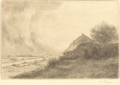 Hut op een Heuvel door Alphonse Legros