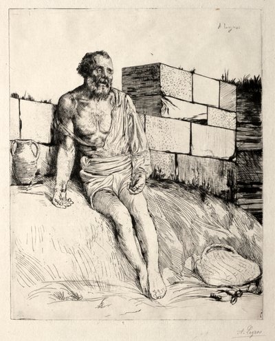 Job (Eerste Plaat) door Alphonse Legros
