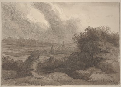Landschap door Alphonse Legros