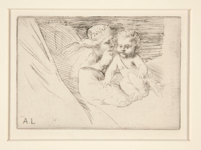 Mab en Cupido door Alphonse Legros