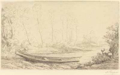 Man met een Punter, Figuur aan de Rechterkant door Alphonse Legros