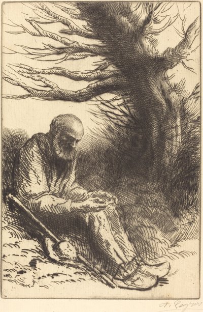 Oude man, oude boom door Alphonse Legros