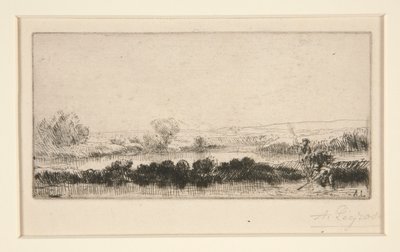 Landschap van Tourbieres: In de moerassen door Alphonse Legros