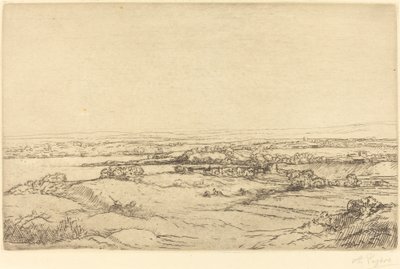 Vlakbij een meer La plaine près du lac door Alphonse Legros