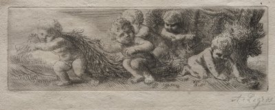 Plaat voor Bovenkant van Speldendoos door Alphonse Legros