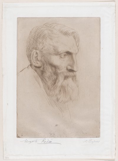 Portret van Auguste Rodin door Alphonse Legros