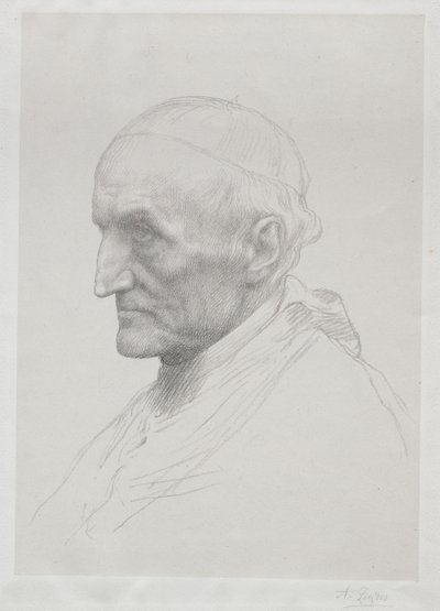 Portret van Kardinaal Manning (2e plaat) door Alphonse Legros