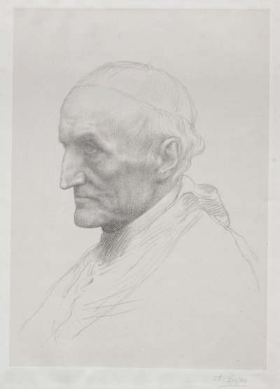 Portret van kardinaal Manning 2e plaat door Alphonse Legros