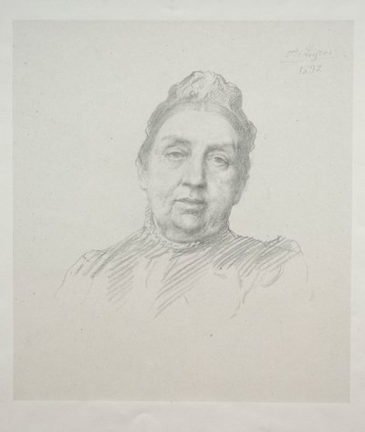 Portret van Madame Kemp, vooraanzicht 3e plaat door Alphonse Legros