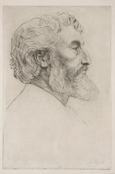 Portret van Sir Frederick Leighton Eerste Plaat door Alphonse Legros