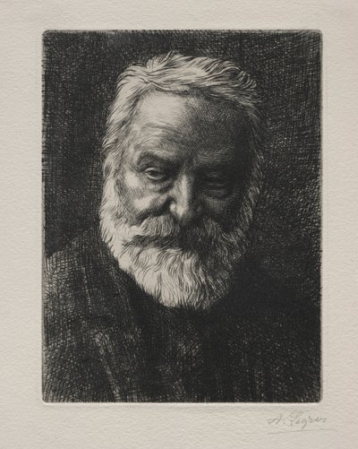 Portret van Victor Hugo (2e Plaat) door Alphonse Legros