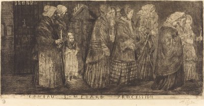 Processie in het graf van Sint Medard door Alphonse Legros