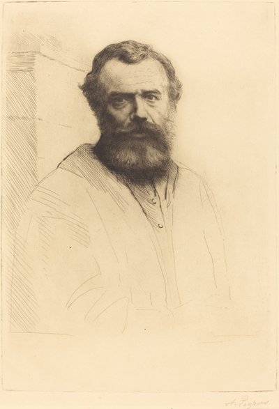 Zelfportret, 3e plaat, 1880 door Alphonse Legros