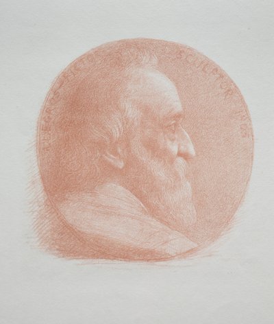 Zelfportret, Medaillon nr. 2 (11e plaat) door Alphonse Legros