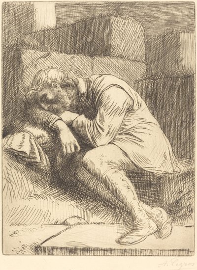 Slapende bedelaar (Mendiant endormi) door Alphonse Legros