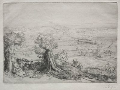 Souvenir van een vallei in Bourgondië door Alphonse Legros