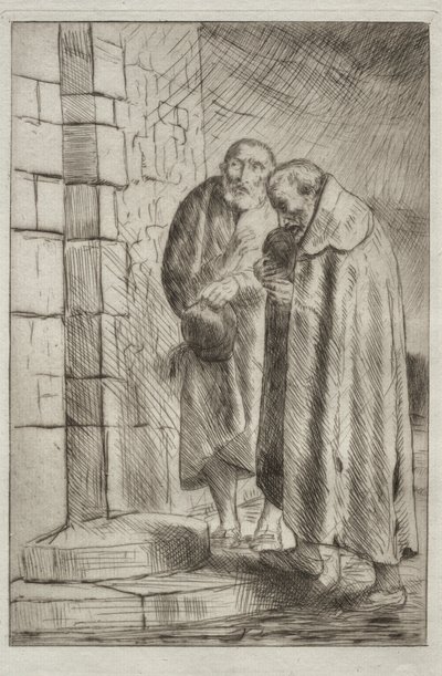 St. Pierre en St. Paul bij de deur van M. Richard door Alphonse Legros