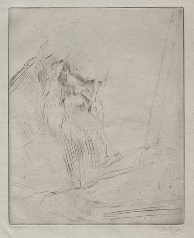 Studie van een man die leest door Alphonse Legros