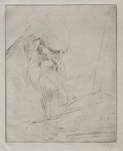 Studie van een man die leest door Alphonse Legros