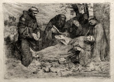De dood van St. Franciscus door Alphonse Legros