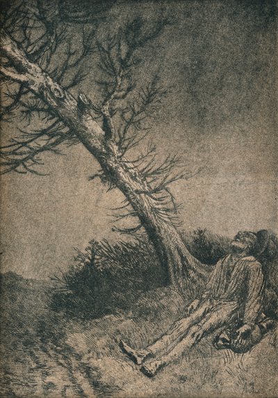 De stervende zwerver, 1875 door Alphonse Legros
