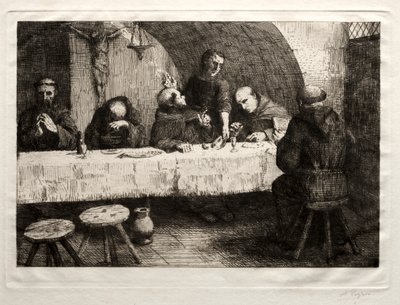 De Refectorium, ca. 1862 door Alphonse Legros