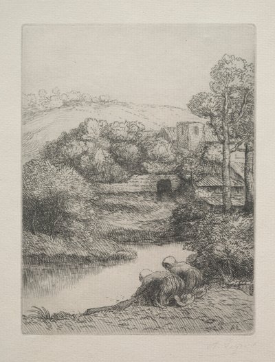 Het washuis Le Lavoir, Dite Les Laveuses door Alphonse Legros